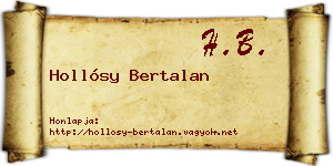 Hollósy Bertalan névjegykártya