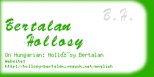 bertalan hollosy business card