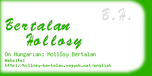 bertalan hollosy business card
